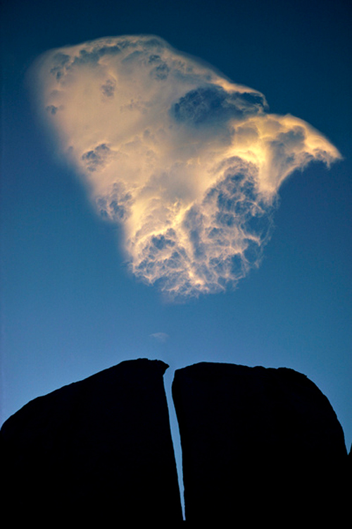 Split rock and cloud, Eastern Sierra, California